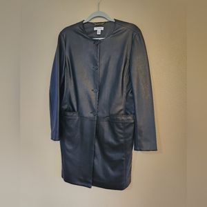 Faux leather coat